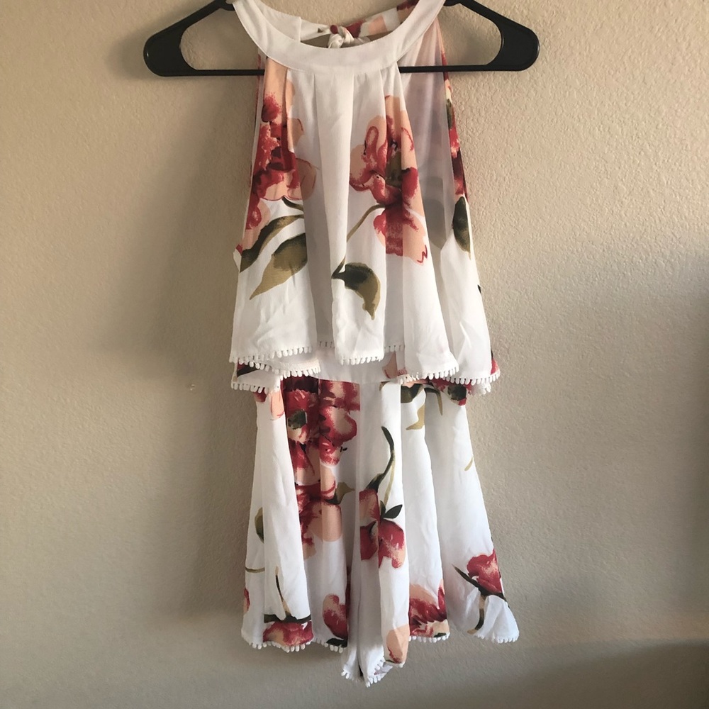 White floral romper